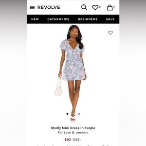 For Love and lemons purple and blue mini dress